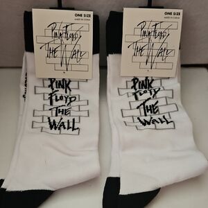 Pink Floyd The Wall Black & White Casual Socks, Two Pair